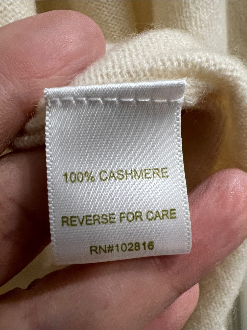 Garnet Hill Cream Tie-Front Knit Cashmere Cardigan - Picture 7 of 8